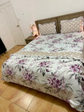 4 PCS Super king Comforter with Flat bedsheet