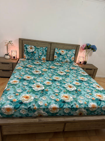 5D Super-king flat glace cotton