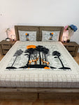 Big Queen cotton flat bedsheet 3piece
