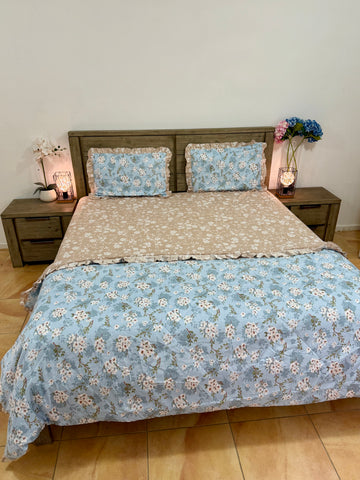 4PCS Super king Comforter with FITTED bedsheet