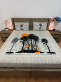 Big Queen cotton flat bedsheet 3piece