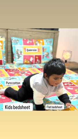 Kids queen size pure cotton flat