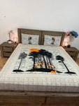 Big Queen cotton flat bedsheet 3piece