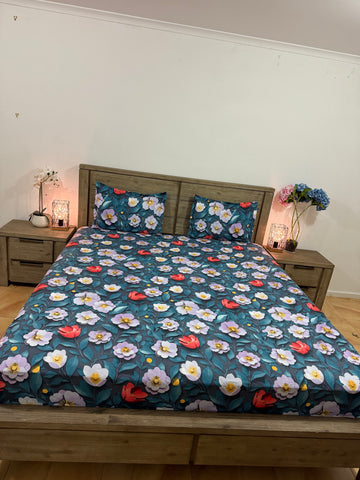 Super-king fitted glace cotton