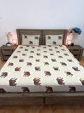 Elephant print Queen cotton flat