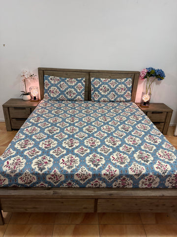 Queen flat lightweight Glacé cotton