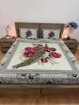 Peacock Queen size cotton flat