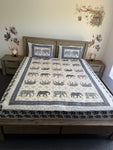 Elephant print Big Queen cotton flat