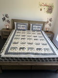 Elephant print Big Queen cotton flat