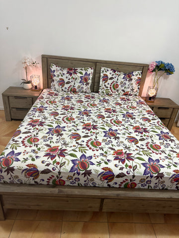 XL Jumbo Super King Flat glacé cotton