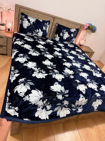 Premium Warm Queen 4side border Dark Blue
