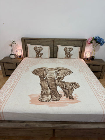 Big Queen cotton flat bedsheet 3piece