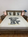Big Queen cotton flat bedsheet 3piece