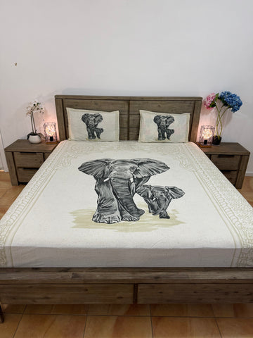 Big Queen cotton flat bedsheet 3piece