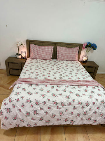 4PCS Super king Comforter with Flat bedsheet