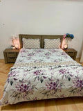 4 PCS Super king Comforter with Flat bedsheet