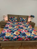 Super-king fitted glace cotton