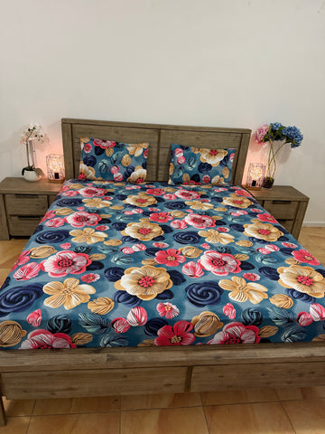 Super-king fitted glace cotton