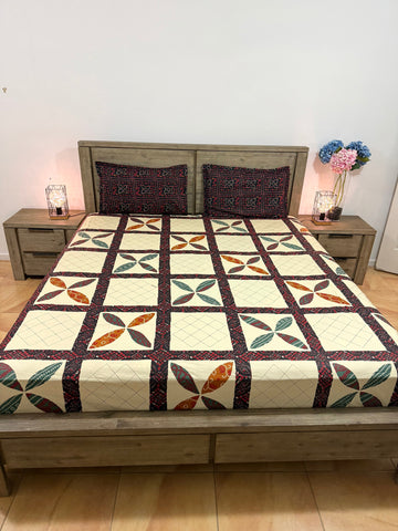Fitted Superking pure-cotton(Jaipuri print)