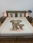 Big Queen cotton flat bedsheet 3piece