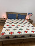 Fitted Super king cotton(Jaipuri print)