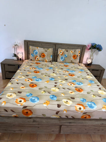 Standard king Fitted glacé cotton